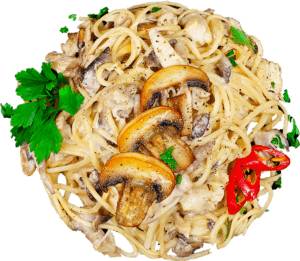 Паста с курицей и грибами