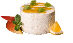 Манговый мусс с апельсиновым соусом